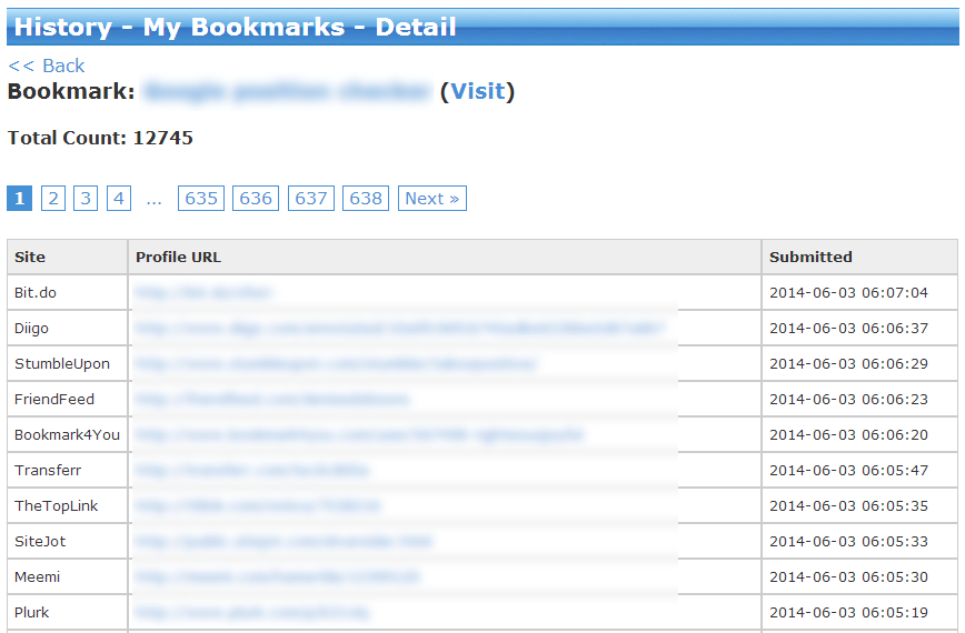 SocialAdr - History - My Bookmarks - Detail