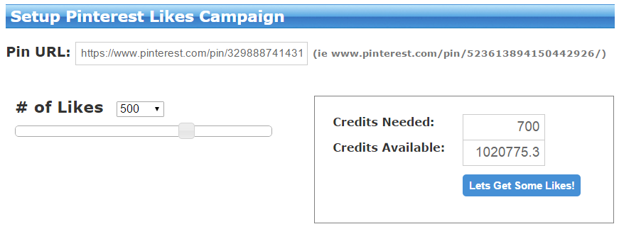 Setup Pinterest Likes Campaigns